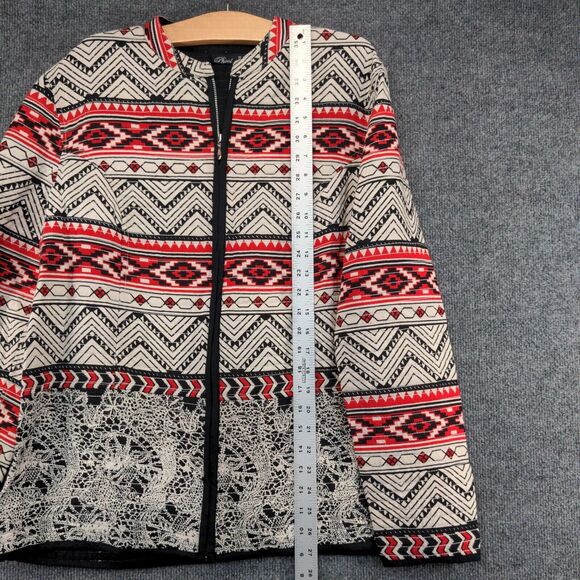 Phool Womens Full Zip Aztec Print Jacket 18 Long Sleeve Multi 100% Rayon - Picture 10 of 12